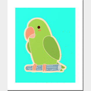 Cute Parrot - Green Posters and Art